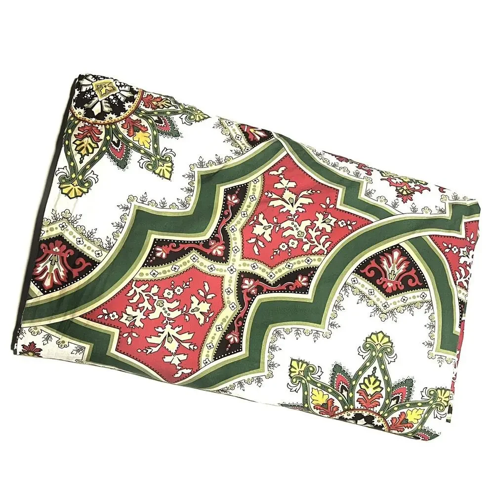 Pottery Barn King Duvet Cover ASHTON Organic Cotton White Hot Pink Green Boho